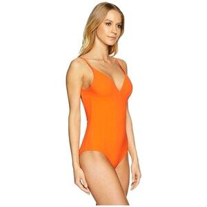 NWT TORY BURCH L Swimsuit Marina Maillot sweet tangerine orange backless 50 SPF